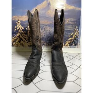 Dan Post Vintage 16809 Mens Black Leather Cowboy Western Pull On Boots 9 D